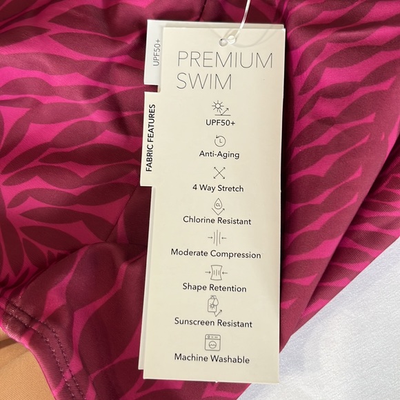 Mott 50 Joana High Rise Swim Bottom in Magenta Ocean Imprint Print - Picture 6 of 10